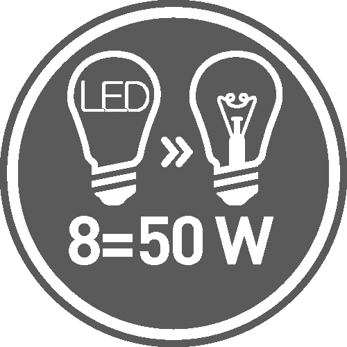 Odpowiednik mocy [W=W]: 8=50
